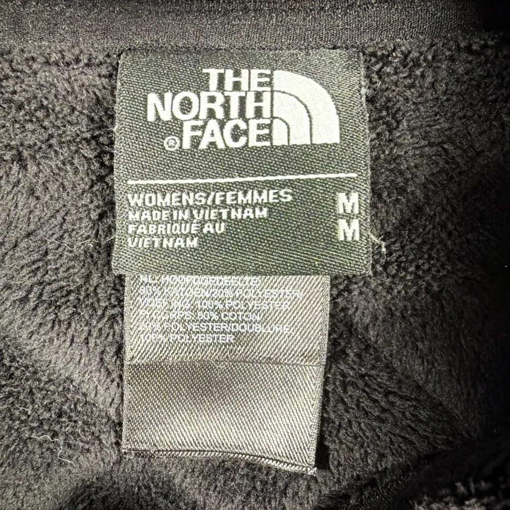 North Face Womens Caroluna Quilted Full Zip Jacket Medium Dark Gray Fleece Lined